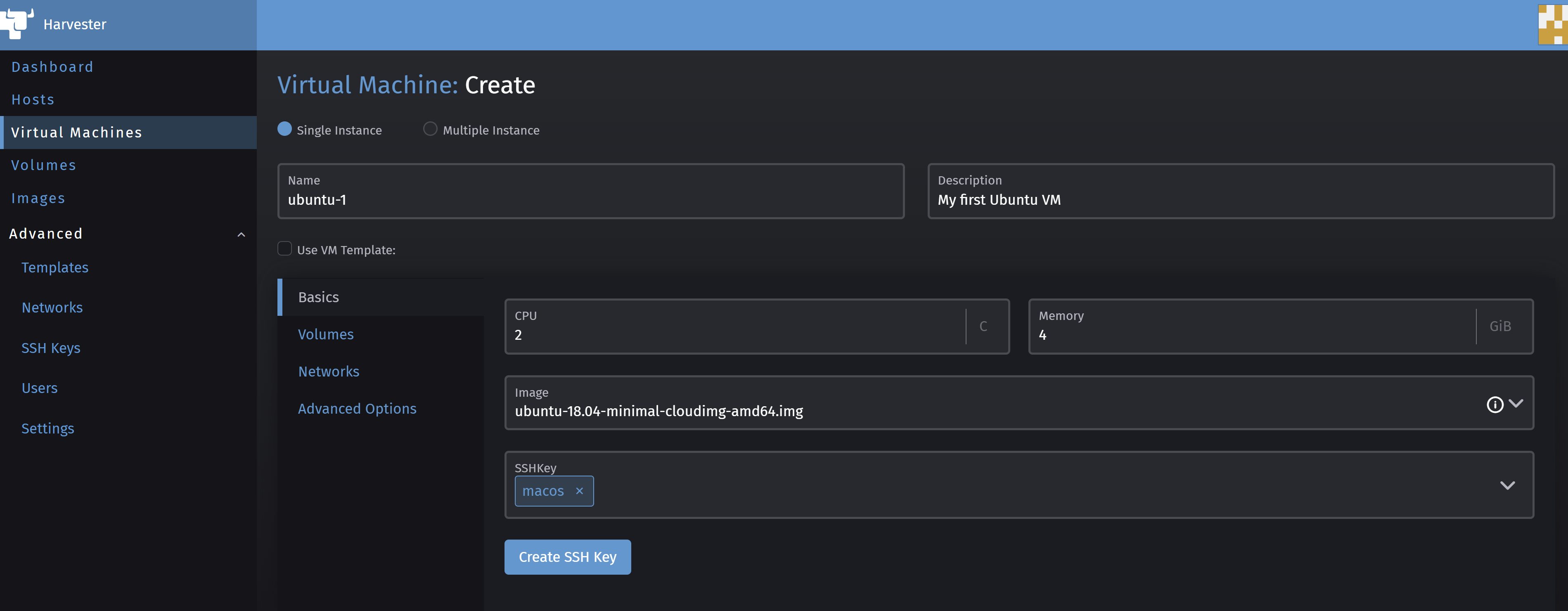 Harvester VM Basics