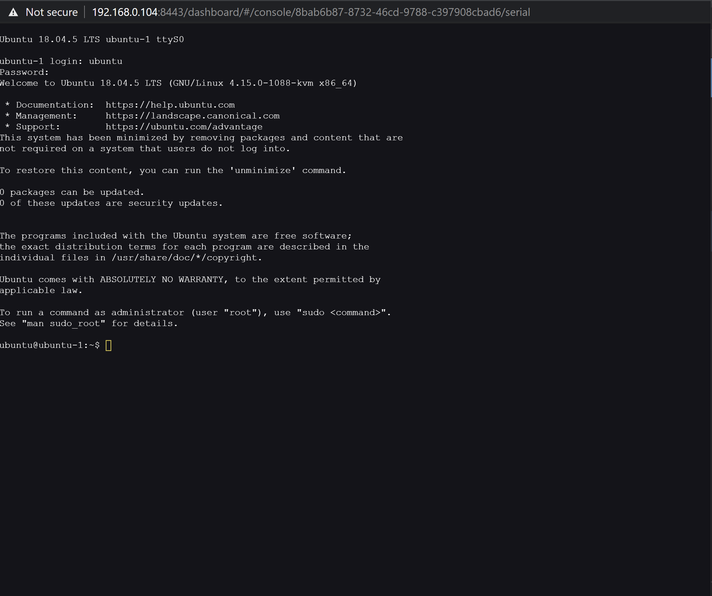 Harvester VM Serial Console