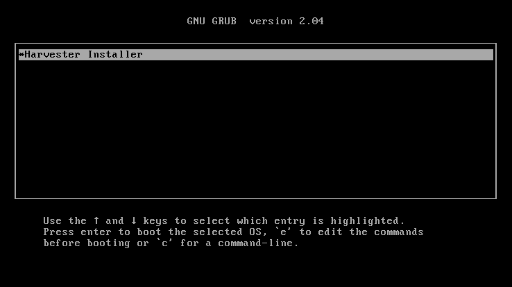 Grub Install Harvester